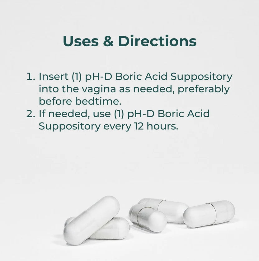 pH-D Feminine Health - 600 mg Boric Acid Suppositories for Vaginal Odor Use - 72 Count