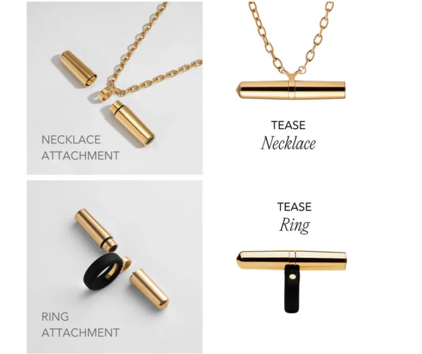 Crave: Tease Necklace/Ring/Finger Vibe - Gold