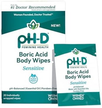 pH-D Feminine Health Boric Acid Feminine Wipes, Sensitive,