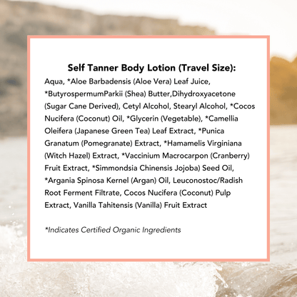 Self Tanner Body Lotion Travel Size 3oz, (2 Shades)