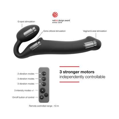 Strap-On-Me Rechargeable Remote-Controlled Silicone Vibrating Bendable Strap-On
