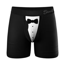 The 009 Black Tuxedo Ball Hammock Pouch Underwear with Fly