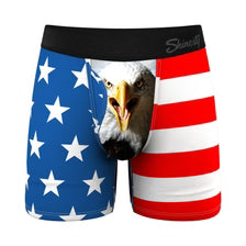 The Mascot American Flag Ball Hammock Pouch Underwear with Fly